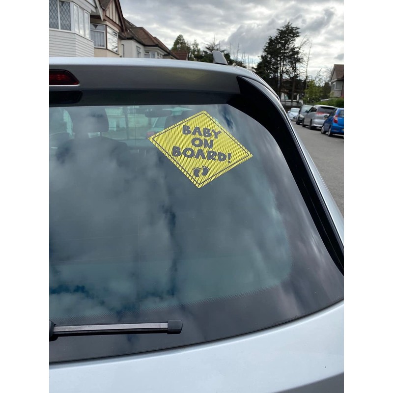 Baby On Board Sign for Car | Micro-Perforated Vinyl Car