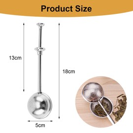 Pack of 2 Tea Infusers for Loose Tea, Tea Strainer Spoon, Stainless Steel, Tea Strainer Tea Filter with Long Handle, Tea Strainer Cup, Tea Strainer Tea Strainer for Loose Tea, Flowers Grass Tea,
