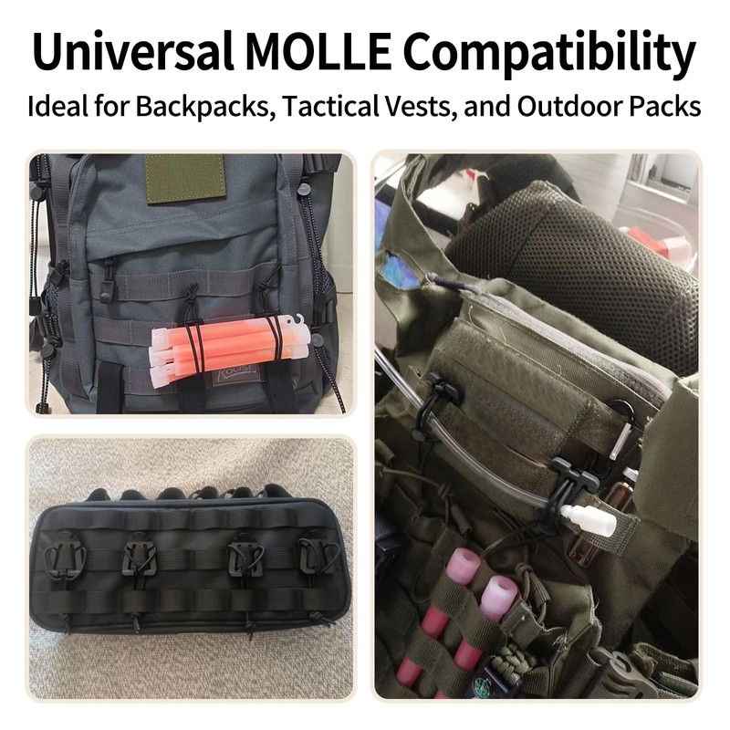 YAFIYGI 8Pcs Web Dominator Molle Strap Keepers with Elastic String