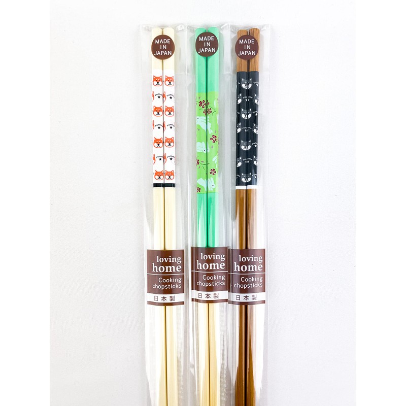 Set of 3 Assorted Cooking Chopsticks, Made in Japan, Natural