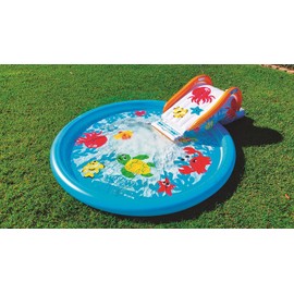 WOW Sports Ocean Splash Pad, Wading Pool for Children and Toddlers, PVC Splash pad with Built-in Sprinklers