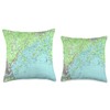 Casco Bay ME Maritime Map (1985) Throw Pillow