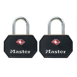 Master Lock 4681TBLK TSA Approved Luggage Lock with Key, 2 Pack, Colors May Vary