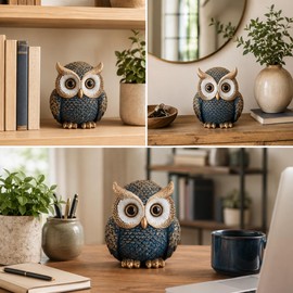 XGZY Owl Figurine Decor - Modern Home Decor Statue for Home Bookshelf Living Room tv Stand Decoration-owl Gifts for Owl Lover or Women(5.91" H x 3.94" W)