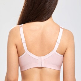 DELIMIRA Women's Wireless Plus Size Full Coverage Lace Bra Cotton Unlined Comfortable Gentle Rose 50E