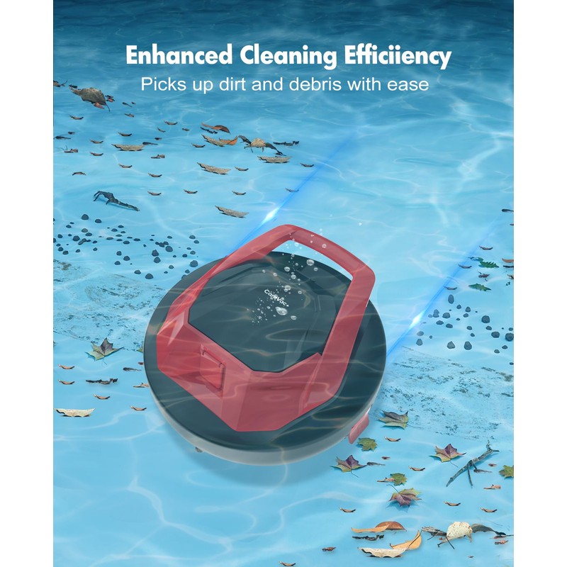 Cordless Robotic Pool Cleaner for Flat Bottom Pools - 90Min