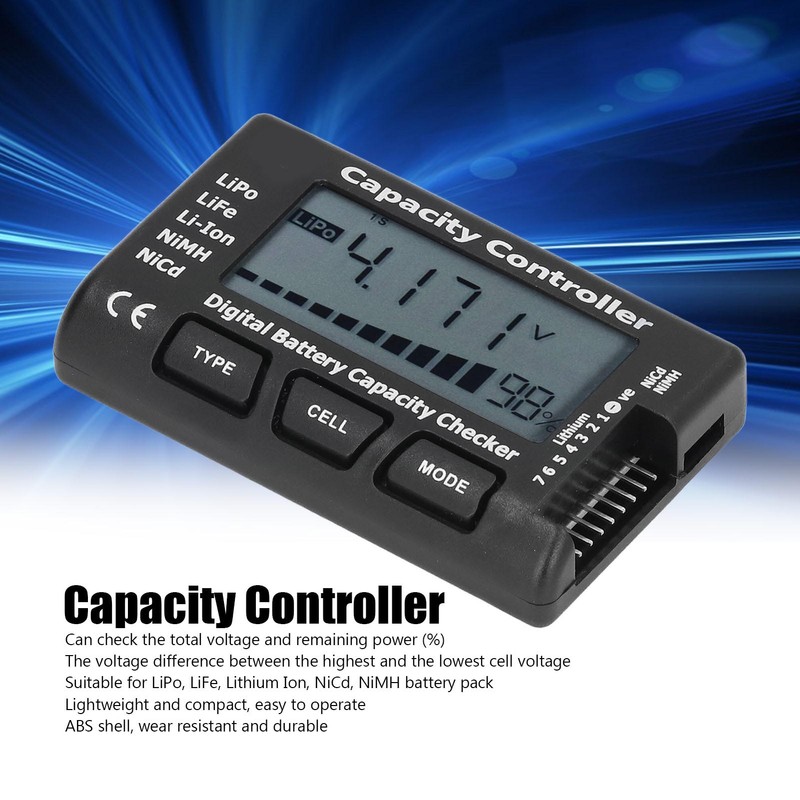 Digital Battery Capacity Checker Voltage Tester Capacity Percentage Meter for