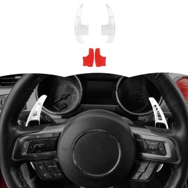 RT-TCZ Steering Wheel Shift Paddle Extended Shifter Trim Cover Decoration Interior Accessories for Ford Mustang 2015-2023,White