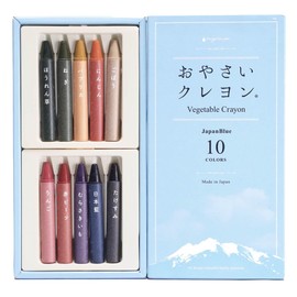 mizuiro ST-VEGI006 Treat Crayons, JapanBlue, 10 Colors, Japan Blue, Mizuiro, Kids, Children