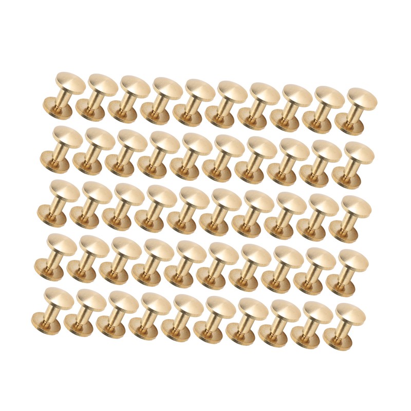 50 Set Leather Fasteners Kit Rivets for Binding Belt Strap