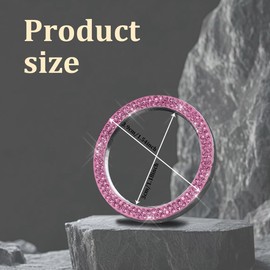 RGOAANC RGOAANC Crystal Rhinestone Car Engine Start Stop Decoration Ring, Push Start Button Cover, Key Ignition Knob Ring, Car Accessories Sparkling Push Start Button Sticker for Car (Pink, 1PCS)