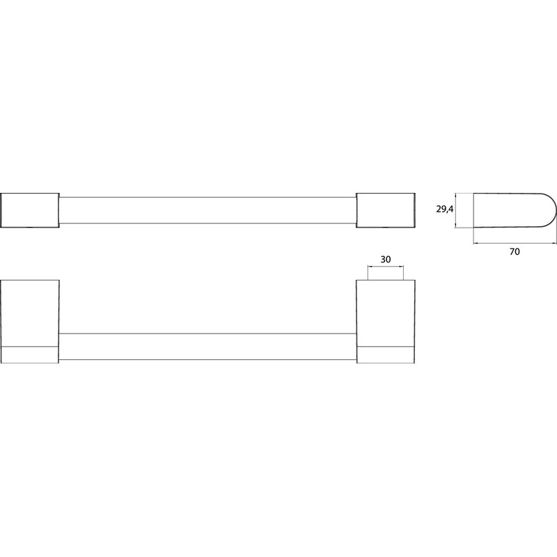 Emco Flow Bath Handle 300 mm in Black for Bathroom