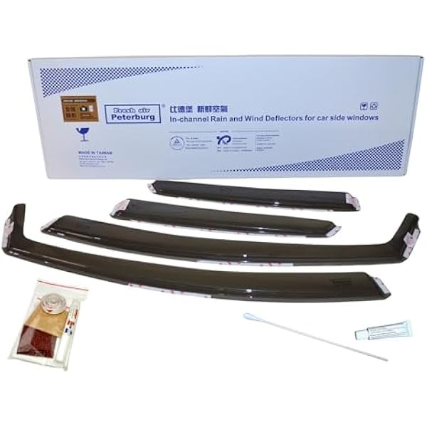 in-Channel Car Window Rain Guard Compatible with Toyota Highlander fit: