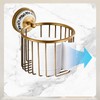 Vintage Wall-Mounted Toilet Paper Holder with Wire Basket Design, Antique