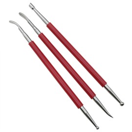 sunnates 3 PCS Leather Press Rub Tool Stainless Steel Leather Carving Modelling Tools Leather Carving Tools for DIY Leather Crafts