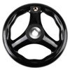 1PC 12*125mm Black Round 3 Spoke Hand Wheel for Lathe