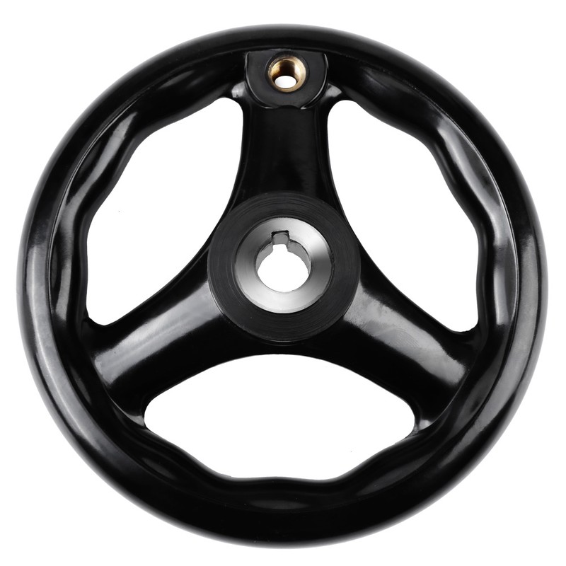 1PC 12*125mm Black Round 3 Spoke Hand Wheel for Lathe