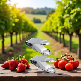 2Pcs Stainless Steel Strawberry Huller Fruit Stem Remover, Picker Leaf Peeler Tweezers Kitchen Gadgets for Strawberry Cherry Tomato Fruit Tools