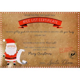 Christmas Eve Pack - Santa Placemat, Magic Key, Footprint Stencils, Stop Here Sign & Nice List Certificate