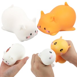 Pack of 2 Anti-Stress Toys, Soft Squishy Ball Toy, Anti-Stress Toy, Fidget Toys, Stress Toy, Cute Cat, Stress Relief, Squeeze Toys, Stress Toy, Stress Ball, Children and Adults