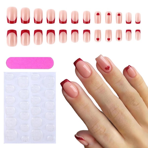 24pcs French False Nails, Stick on Nail, Press on Nail