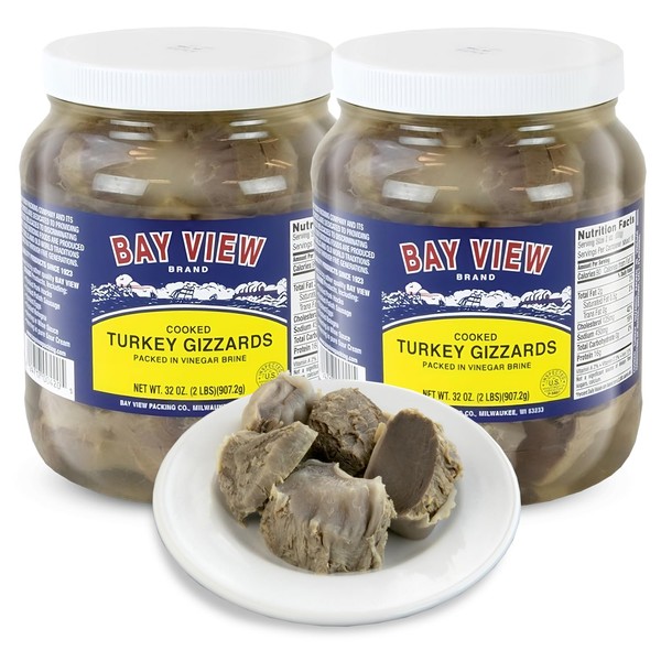 Wisconsin Made/Bay View Packing Company Bay View Turkey Gizzards, Two Jars