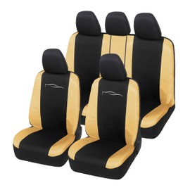 Auto Accessori Lupex Auto Accessori Lupex - 9-teiliges Autositzbezug-Set, universal, Racing, Farbe Schwarz und Beige - Schutzbezge vorne und hinten, kompatibel mit Limousinen und Utilitarie