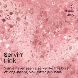 OPI Infinite Shine Servin’ Pink | Jelly Soft Pink Glitter Long Wear Gel Like Nail Polish | Make 'Em Jelly! Collection | Summer 2025