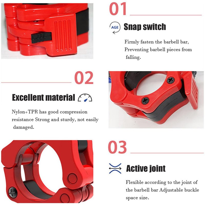 A Pair of 50mm 2 inch Olympic Bar Collars，Barbell Collars，Quick