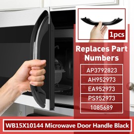 WB15X10144 Microwave Door Handle Fit for GE Microwaves Replaces AP3792823, AH952973, 1085689, EA952973 - WB15X10144 Microwave Handle Replacement for GE(Handle Length: 11-1/4",Black)