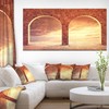 Designart Fantasy Background with Two Arches – Large Landscape Canvas