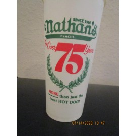 NATHAN'S HOT DOG 75+ YEARS WAX CUP 22 OZ NEW OLD STOCK VINTAGE