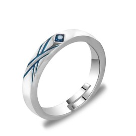 CHOORO Anime Jewelry Cosplay Ring, Anime Ring Cosplay Jewelry Red And Blue Rings (blue ring-CA)