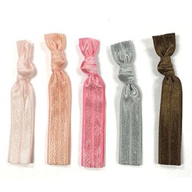 Wrapables Colorful Hair Ties Ponytail Holders (Set of 5), Blush