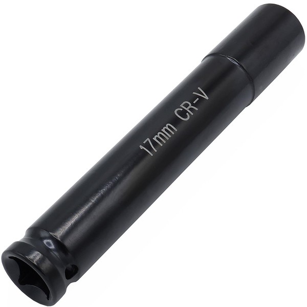 1/2" Drive by 17mm Deep Impact Socket, Heat-Treated CR-V Steel