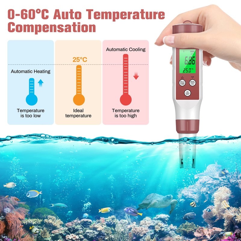 Ehomfy PH Meter Bluetooth 4 in 1 PH Value Meter