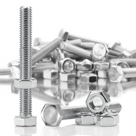 SWTYExt 30 Sets of Hex Screws M6 x 50 mm Bolt and Hex Nut Set DIN 933 / ISO 4017 Stainless Steel Screws A2 V2A Male Hexagon Full Thread Screws with Metric Machine Screws