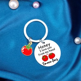 Stocking Stuffers for Women Funny Stocking Stuffers' for Adults Romantic Anniversary Birthday Stocking Stuffer for Girlfriend Wife Love You from My Head To-Ma-Toes Keychain for Her