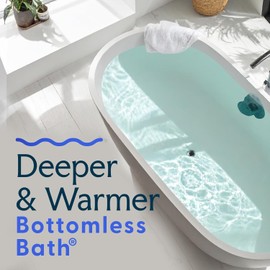 SlipX Solutions Bottomless Bath Overflow Drain Cover for Tub, Adds Inches of Water to Bathtub for a Warmer Deeper Bath, Spa Accessories, Drain Block, Water Stopper Plug (4 inch Inner Diameter, Gray)