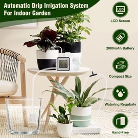 Upgrade Automatic Drip Irrigation Kit,Ofloton 15 Potted Indoor Houseplants Support,Indoor Automatic Watering System for Plants,with Digital Programmable Water Timer
