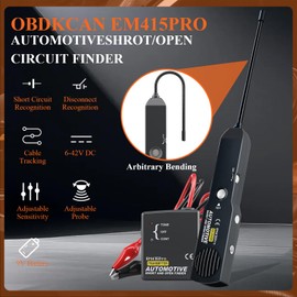 OBDKCAN EM415PRO Automotive Electrical Open&Short Finder Circuit Tester, Wire Tracer,Circuit Breaker Finder,DC 6-42V,Flexible Probe Automotive Circuit Tester for Auto Repair Store, Home Garage