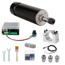 CNC 500W Spindle Motor Kit, 500W 0.5KW Air Cooled Spindle Motor and Spindle Speed Power Converter and 52mm Clamp and 3pcs ER11 Collet 1/4" 1/8" 1/16" for CNC Engraving CNC milling CNC Drilling
