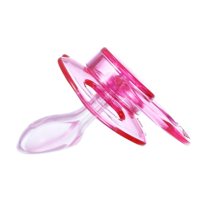 Landofgenie Dummy for Adults Bone Shape Transparent Dummy Pink