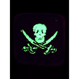 Unbranded MINI PIRATE SKULL SWORD GLOW PVC TACTICAL SWAT RANGER EYE HOOK TRACKER PATCH 1"