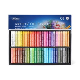 Gallery Artists' Oil Pastels, Professional Drawing Set, 50 Vibrant Colors, Non-Toxic Art Supplies for Students and Artists, 60 x 8mm Sticks (50 Colours)
