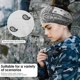 Adorila 6 Pack Headbands for Women Wide Boho, Women's Hair Band Turban Workout Hairband, African Style Head Bands Hair Accessories