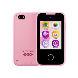 KOKODI Toy Smart Phone for Kids, Smart Phone Toys with Dual Camera, Phone Toys with Learning Games, Travel Toys with MP3 Music Player for Birthday Gifts, Birthday Gifts touch screen toy game phone:_Pink