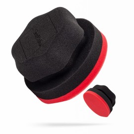 Maxshine Red Hex Grip Car Wax Foam Applicator – Ultra-Soft, Ergonomic Design for Easy Application of Wax Compounds – Ideal for Auto Detailing