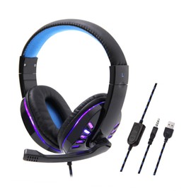 SY755MV Luminous Game Headphone Over-ear Gaming Headset with Microphone PC Gamer 3.5mm Headphones Noise Cancelling Compatible with   Laptop Computer
