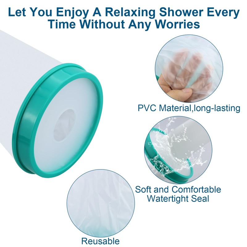 EASYKEENECOM Leg Shower Protector, Waterproof Knee Cover for Shower, PICC